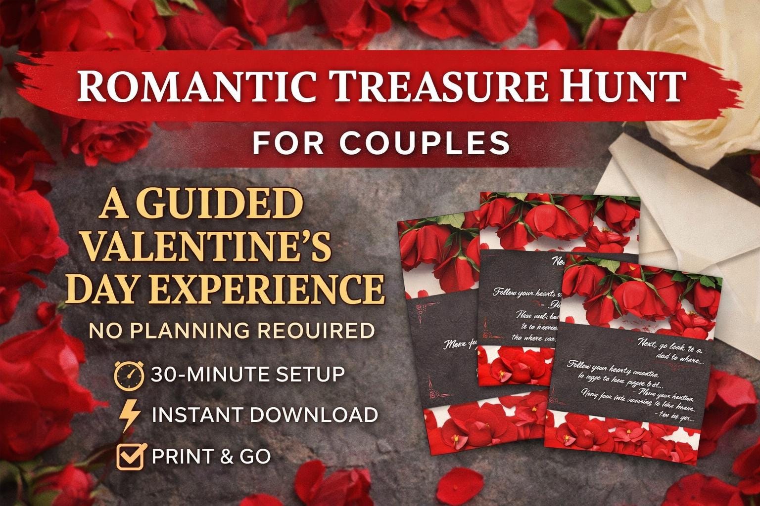 Printable Valentine’s Day Treasure Hunt for Couples Romantic Scavenger ...