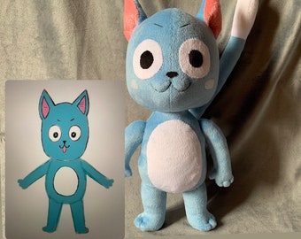 Custom plush, commission Plush Home decor, Inspired by Fairy Tail cat