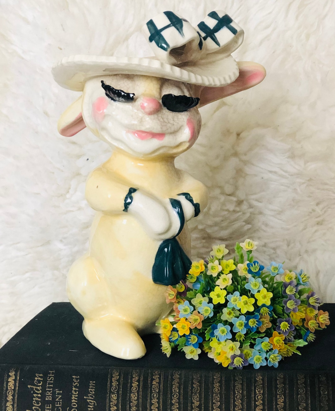 Comic Vintage Ironstone Easter Bunny Planter Vintage Easter Etsy
