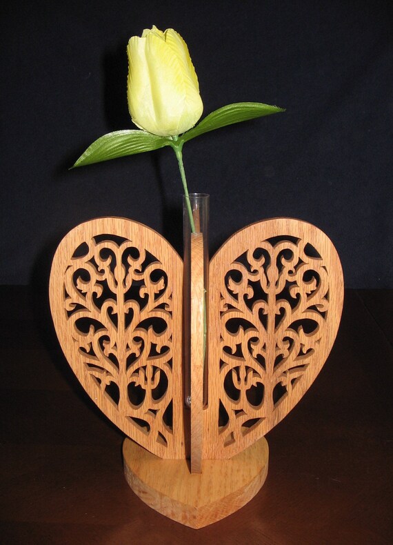 Bud Vase Vase Bud Wood Bud Vase Wooden Bud Vase Scroll Etsy