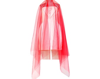 red sheer cape