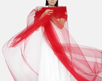 red sheer cape