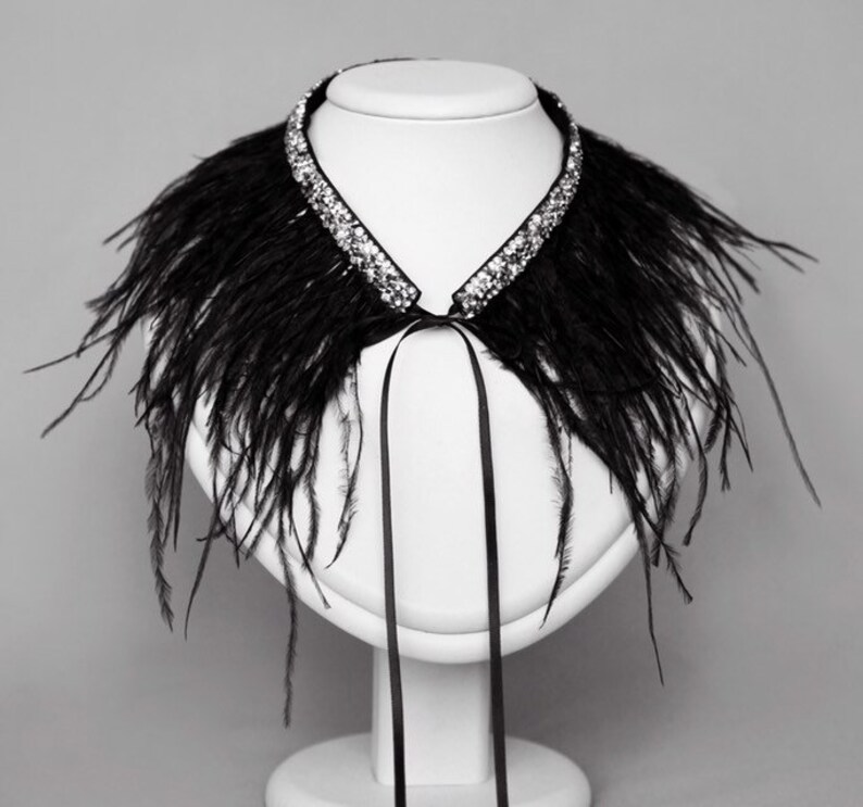 black feather choker