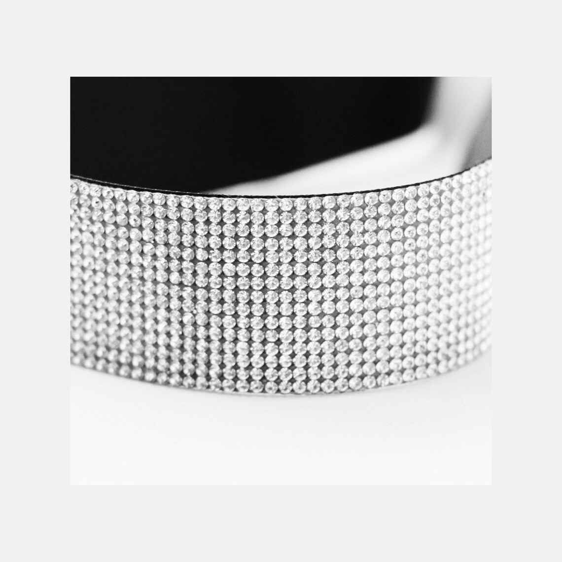 Wide crystal choker necklace / rhinestone black bow choker / Etsy