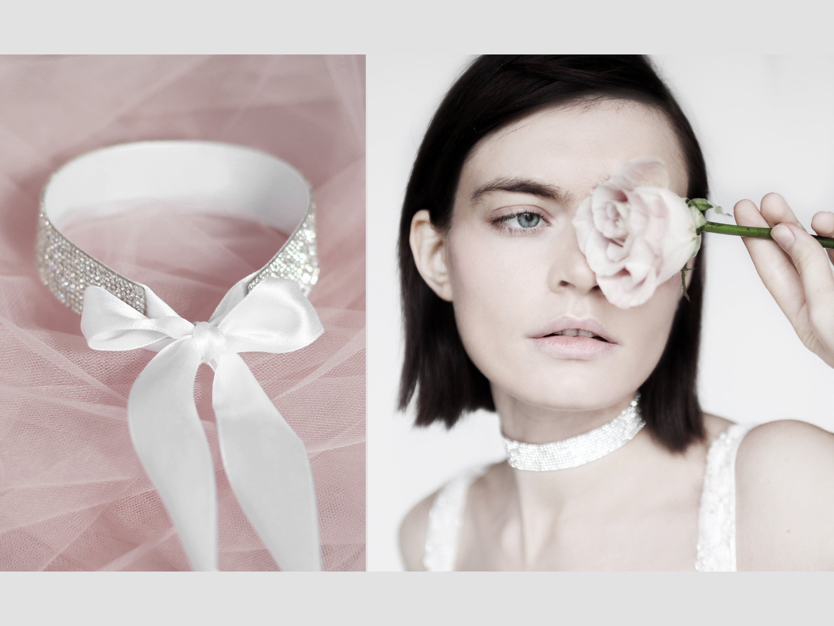 Wide crystal choker necklace / Rhinestone collar / sparkling Etsy