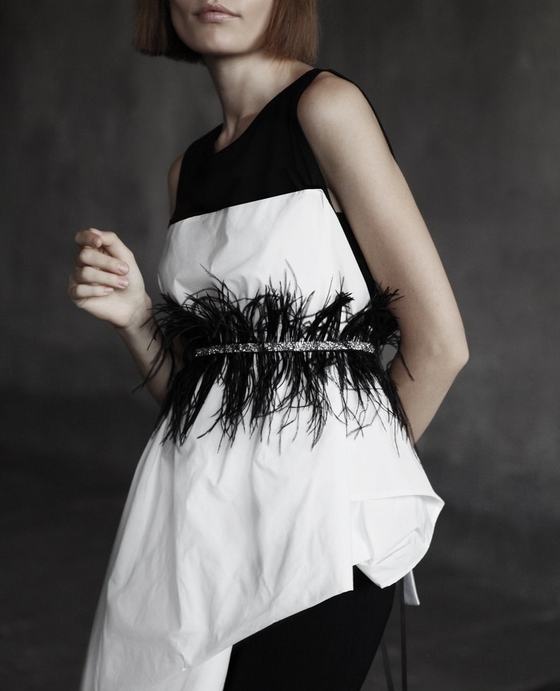 Extravagant feather jeweled sash belt / wedding ostrich dress Etsy