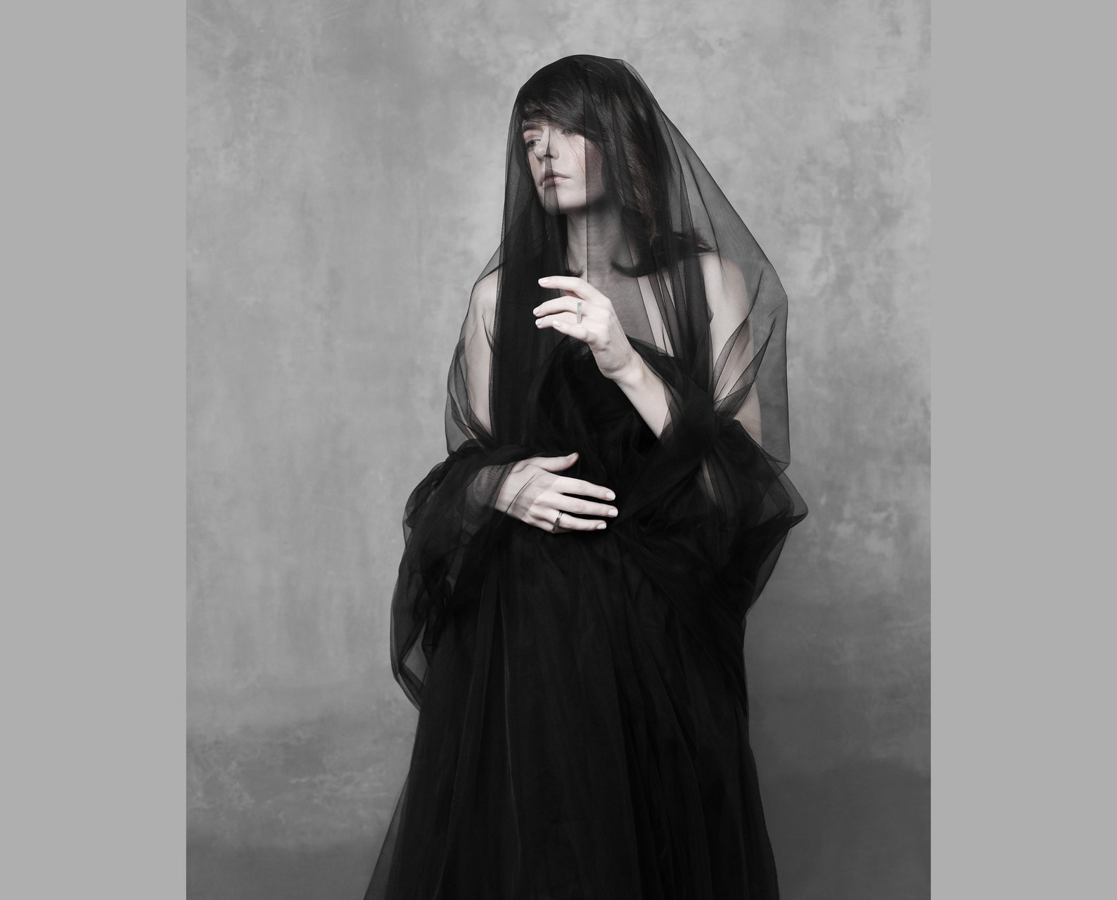 Vampire queen wedding veil / gothic black veil / funeral veil Etsy