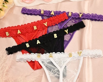 Personalised Name Women's G-Strings Thongs Custom Women Underwear