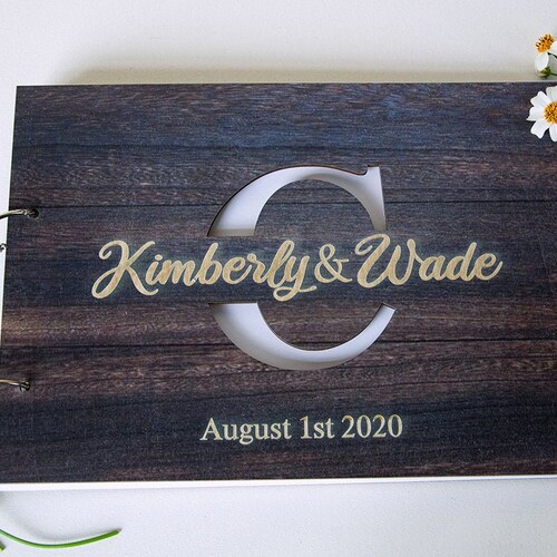 Personalized Wedding Guest Book Rustic Guestbook Ideas Wood Etsy