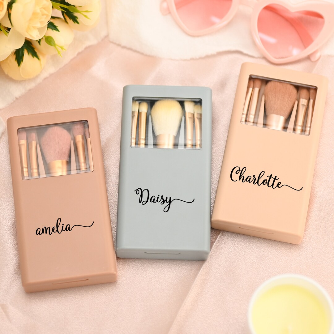 Custom Makeup Brush Box With Mirror, Bridesmaid Gifts Idea, Gift for