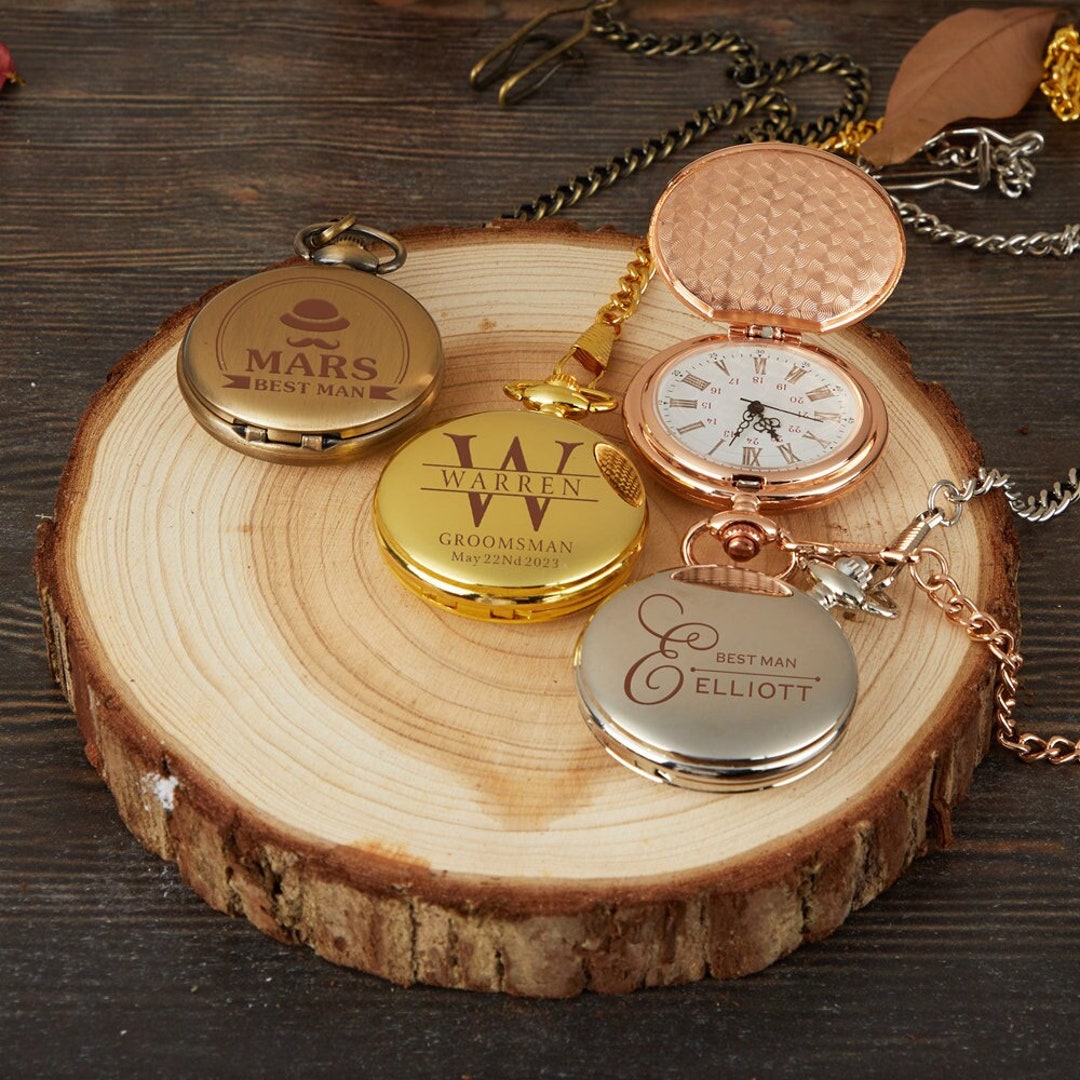Personalised Pocket Watchcustom Engraved Name Pocket Etsy