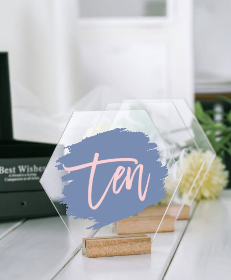 Wedding Table Numbers Hexagon Acrylic Table Numberwedding Etsy