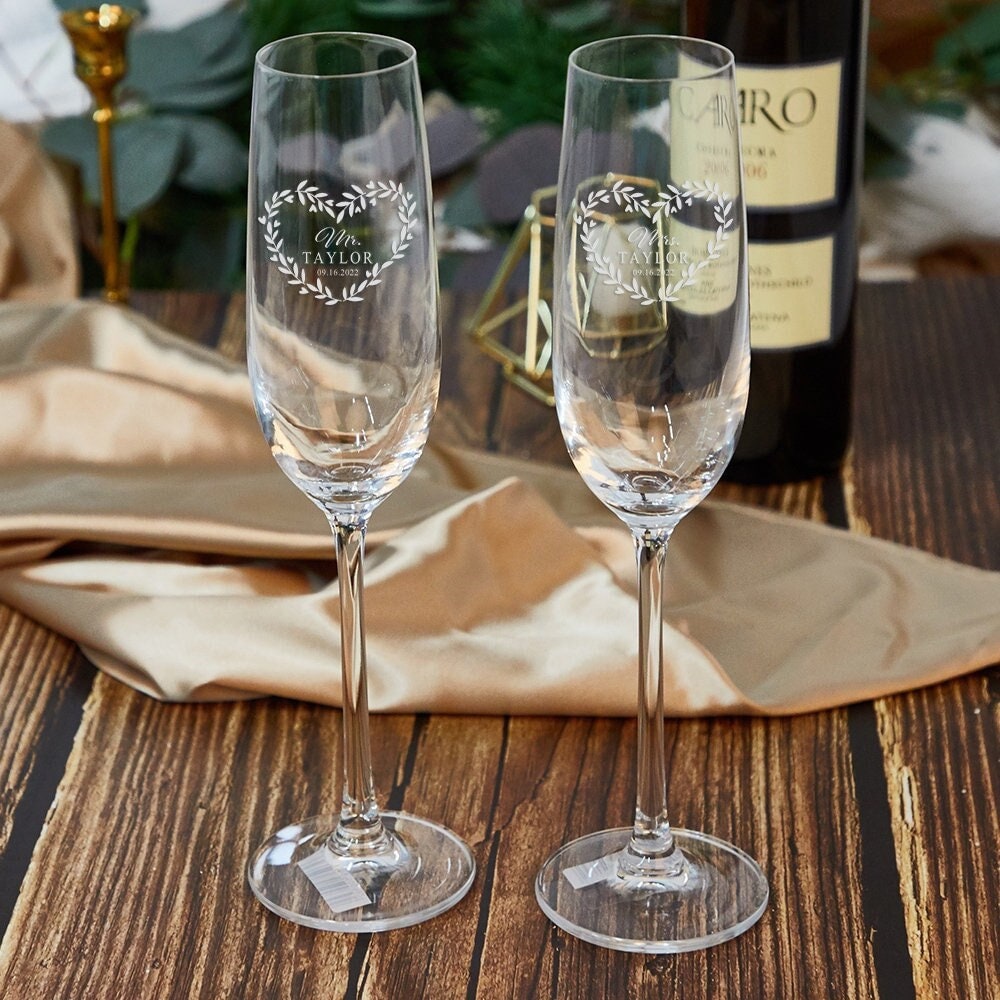 Personalized Champagne Glasseswedding Toasting Etsy
