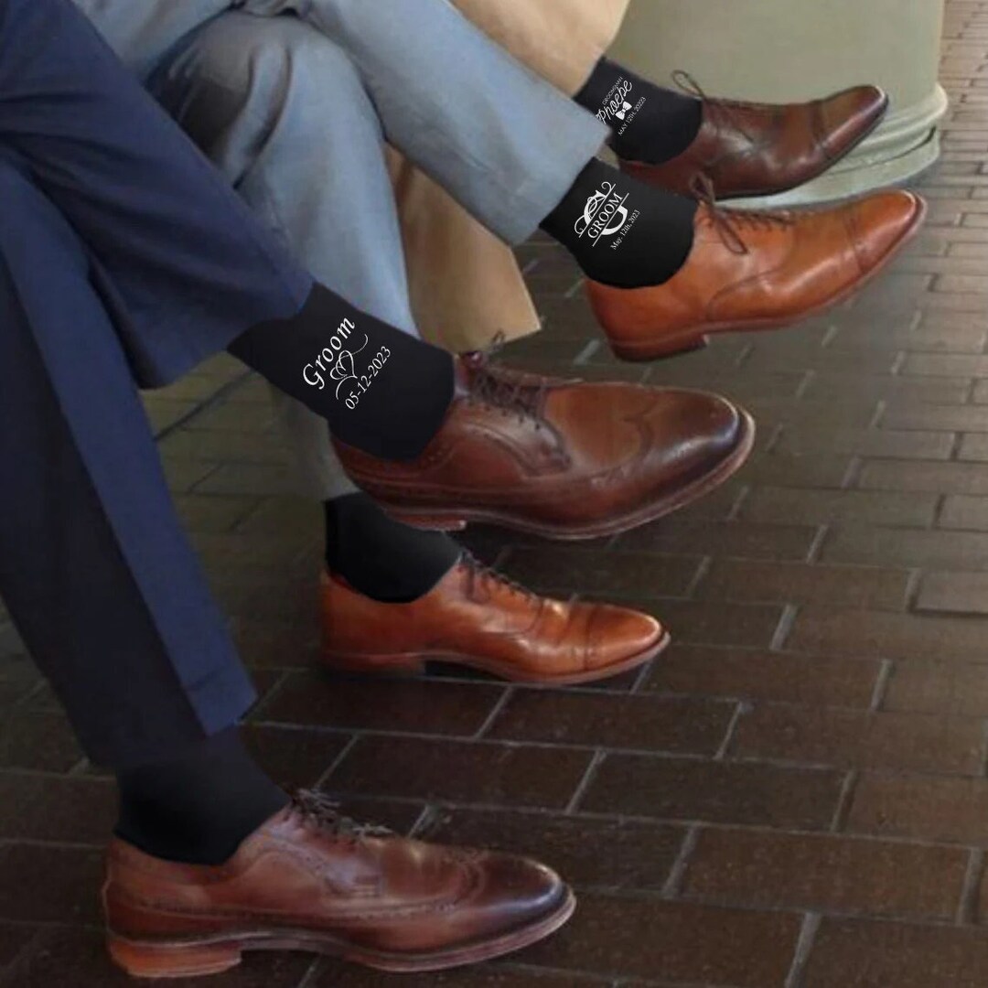 Custom Grooms Socks for Wedding Partygroomsmen Sockswedding Etsy