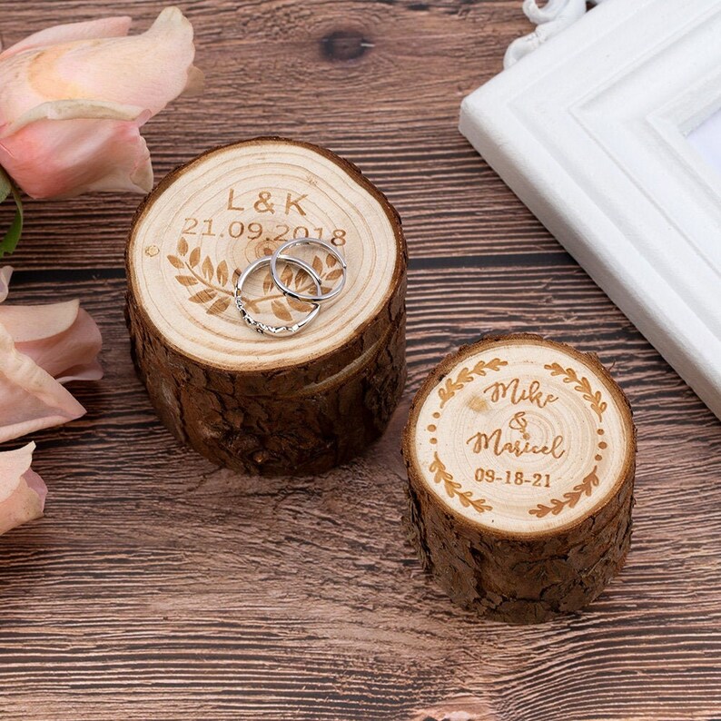 Personalized Wedding Ring Box Custom Engagement Bearer Box Etsy