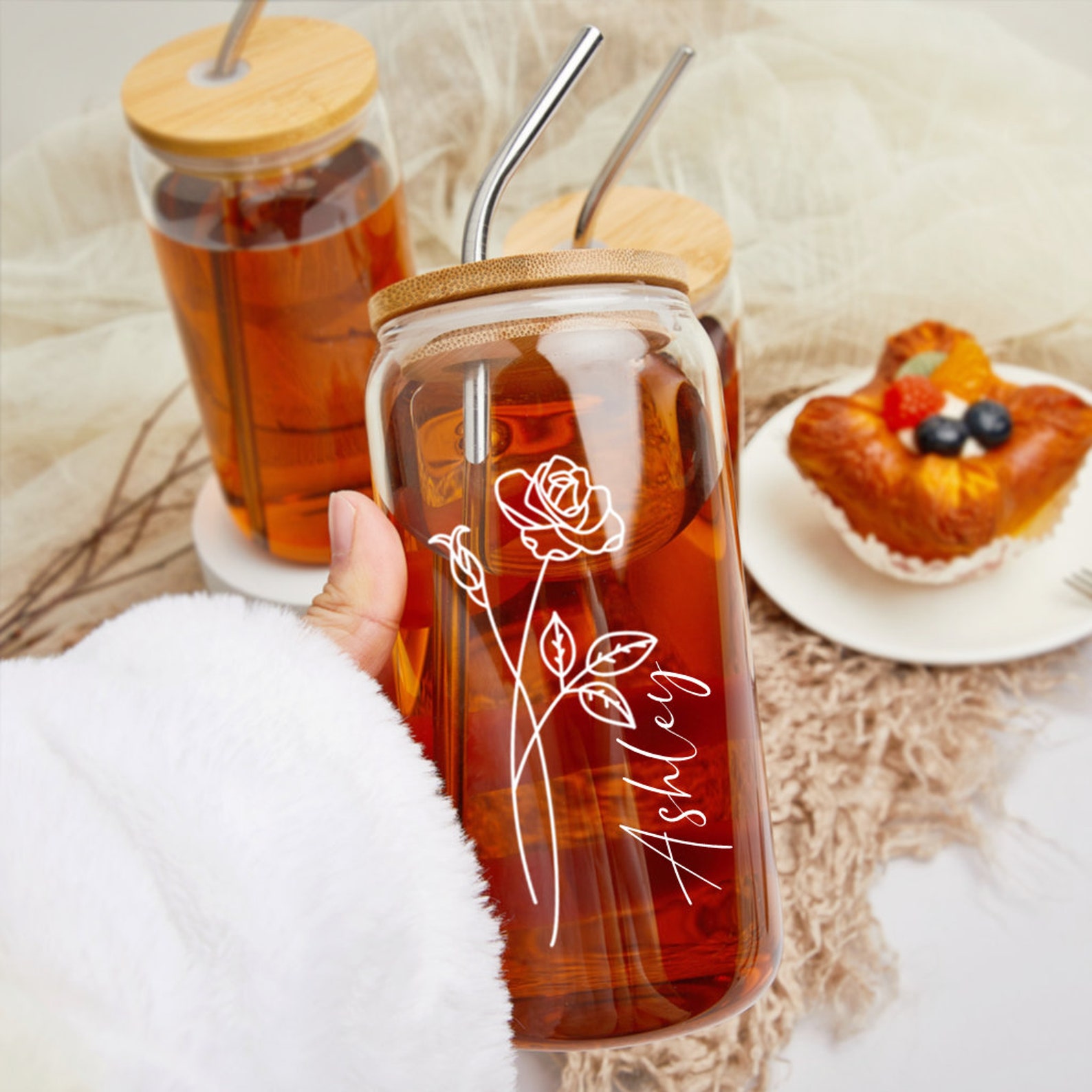 Personalized Iced Coffee Cup With Lidbridesmaid Gifts for Her Etsy