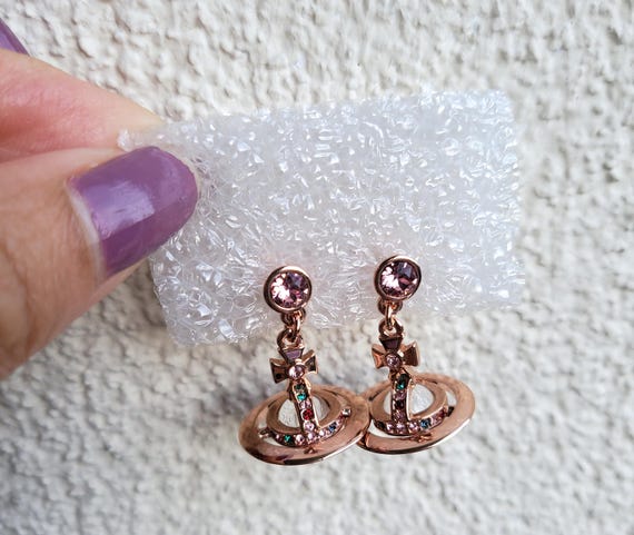 Vivienne Westwood Rose Gold Orb Earrings Nana Anime Pink - Etsy