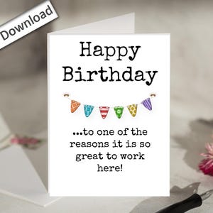 4 x 6, carte d'anniversaire, imprimable, collègue, meilleure amie au travail, carte de joyeux anniversaire, carte téléchargeable, meilleur ami, carte d'anniversaire, drôle, humoristique, mignon
