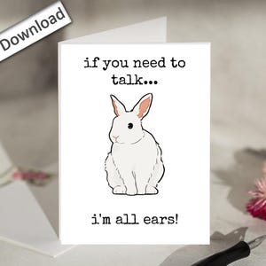 Tarjeta de 4x6, ÁNIMO, IMPRIMIBLE, Bonita, Divertida, Inspiradora, Alentadora, Estoy todo oídos, Si necesitas hablar, Pensando en ti, Tarjeta de mejor amiga