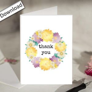 4x6, DANKE Karte, DRUCKBAR, Aquarell Spritzer, Danke, Perfekt für Freunde, Familie, Mitarbeiter, Boss, Ausdruck, Danke, Download