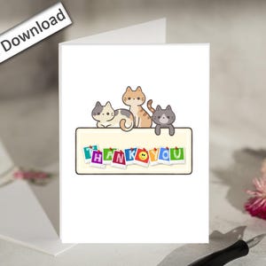 4 x 6, carte de remerciement à imprimer, collègue, pour le travail, bureau, patron, meilleur ami, meilleure amie au travail, équipe de travail, merci, carte de remerciement pour le travail, chats