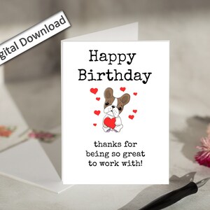 10x18 Geburtstag, Coworker Geburtstagskarte, Arbeit, Download, Arbeit Bestie, Coworker Geburtstagskarte, bester Freund, Arbeit Frau, lustig, humorvoll, niedlich