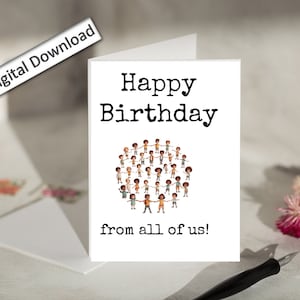 4x6 GEBURTSTAG, Coworker Geburtstagskarte, Arbeit, Arbeit Bestie, Coworker Geburtstagskarte, bester Freund, von allen von uns, lustig