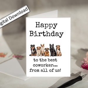 4x6, GEBURTSTAG, Coworker Bday Karte, Arbeit, DRUCKBAR, Arbeit Bestie, Coworker Geburtstagskarte, Bester Freund, von allen, lustig, humorvoll, niedlich