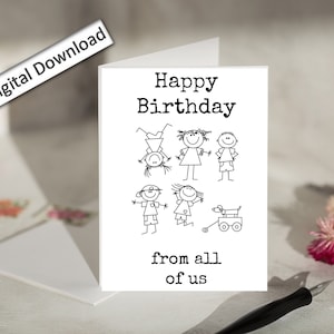 4 x 6, anniversaire de collègue, carte, imprimable, mignon, drôle, de nous tous, meilleure amie du travail, carte d'anniversaire, collègue, ami de travail, joyeux anniversaire à télécharger
