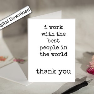 4 x 6, appréciation d'un collègue, carte, imprimable, minimaliste mignon, personnel, carte d'appréciation d'équipe du patron, manager, superviseur, merci