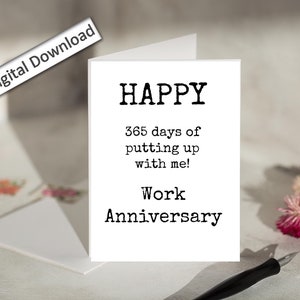 4 x 6, carte d'anniversaire de travail, imprimable, joyeux anniversaire de travail, drôle, sarcastique, anniversaire de travail pour collègue, employé, patron, meilleure amie du travail