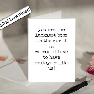 4 x 6 BOSS-waarderingskaart AFDRUKBAAR, schattige minimalistische, sarcastische baaskaart van werknemer, beste baaskaart, grappige baaskaart, downloadbaar