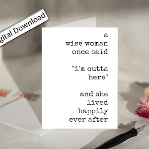 4x6 Afdrukbare Leaving Card, Minimalistisch Citaat, Grappige Collega Card, Goodbye Card, Farewell Collega Leaving, Wenskaart