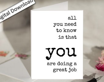4x6, Team, Staff, Employee Appreciation Card, PRINTABLE, Minimalist,  Appreciation from Boss, Manager, Supervisor, You Are Doing a Great Job