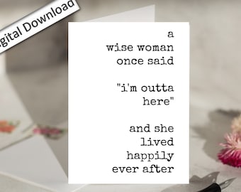 4x6 Printable Leaving Card, Minimalist Quote, Funny Coworker Card, Goodbye Card, Farewell Coworker, Goodbye Colleague Leaving, Greeting Card
