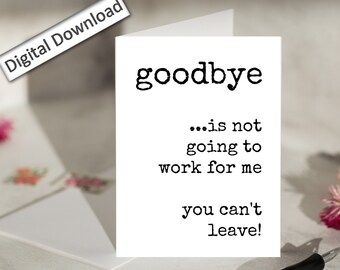 4x6, Coworker LEAVING Card, Going Away, Leaving Job, Funny, Sarcastic, Coworker Card, Goodbye Card, Farewell Coworker, Goodbye Colleague