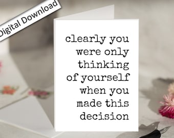 4x6 Coworker Leaving Card, Printable, Sarcastic, Cheeky, Sassy, Goodbye Card, Coworking Quitting Job, Farewell Card, Congrats Leaving Card