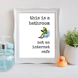 Funny Frog Bathroom Rules, Printable Art for Bathroom Wall, Farmhouse, Vanity or Shelf Decor, Funny Frog Print, Frog Lover Gift Download