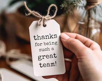 Etichette regalo di apprezzamento per il team: stampabili con testo di ringraziamento (SOLO DA SCARICARE)