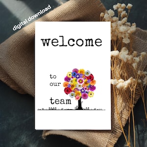 Welcome New Employee Card: Floral Team Greeting (Digital Download)