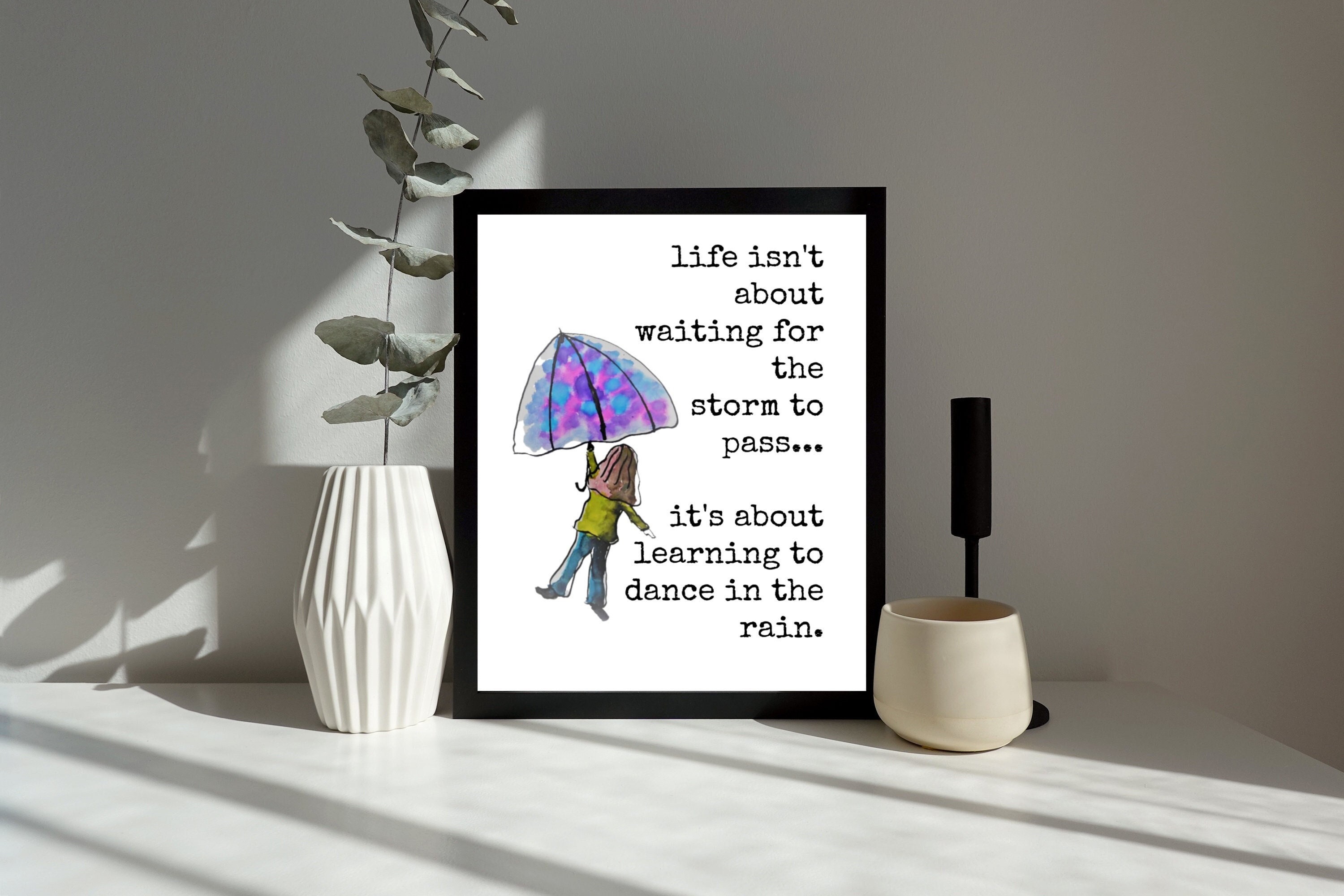 Inspirational Quote Art Printable: Girl Dancing in Rain (8x10) - Etsy, image size:3000x2000