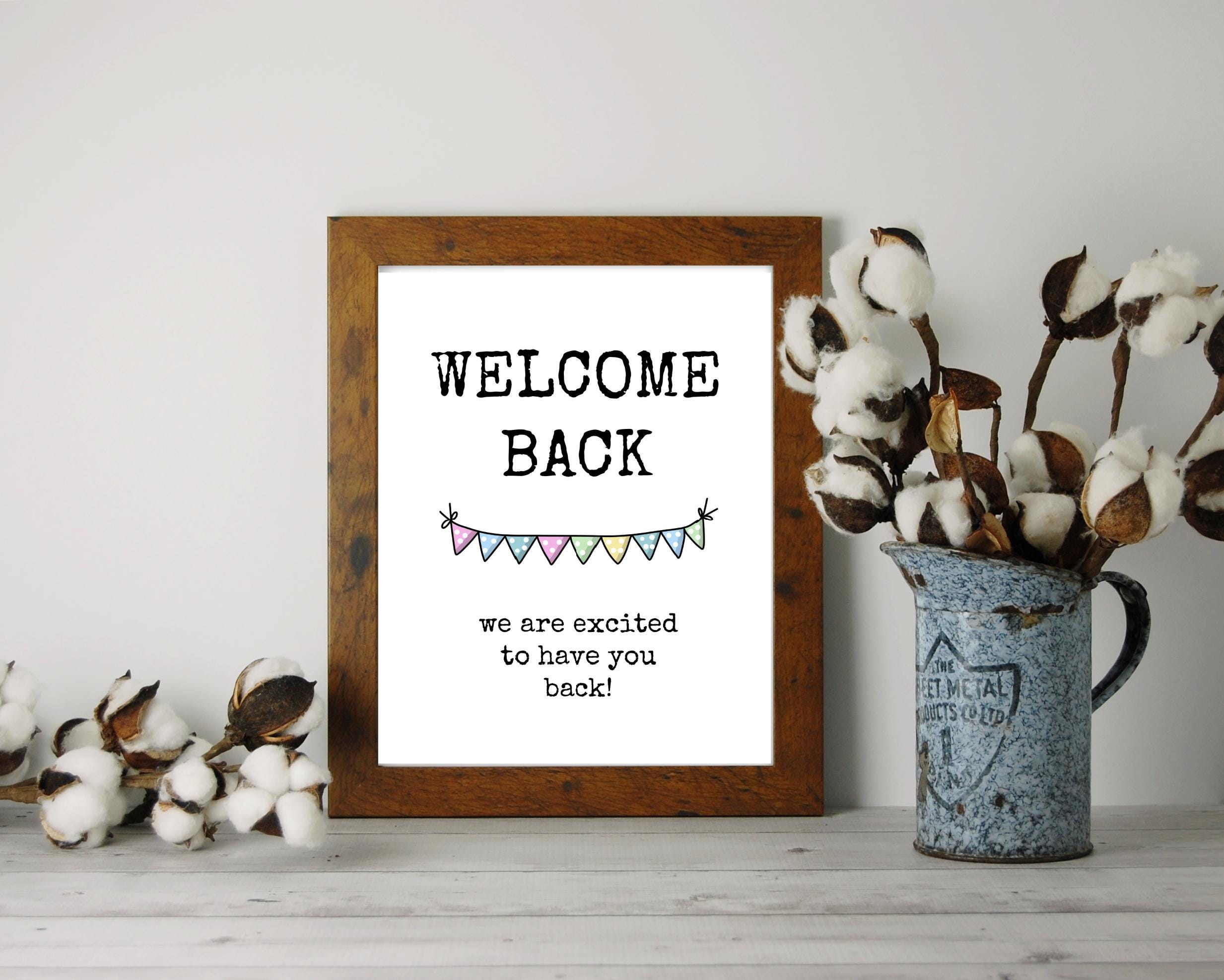 Welcome Back SIGN: We Are Excited to Have You Back (8x10 Printable) - Etsy