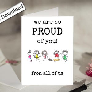4 x 6, FIERS de vous, nous sommes tellement, carte, IMPRIMABLE, félicitations, bravo, réalisation, minimaliste, carte d'encouragement, félicitations, succès