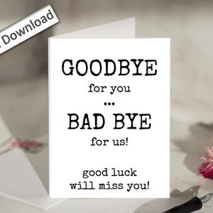 4 x 6, carte de départ d'un collègue, imprimable, carte d'adieu, bonne chance, vous allez nous manquer, collègue d'adieu, collègues, meilleure amie au travail, départ d'un employé