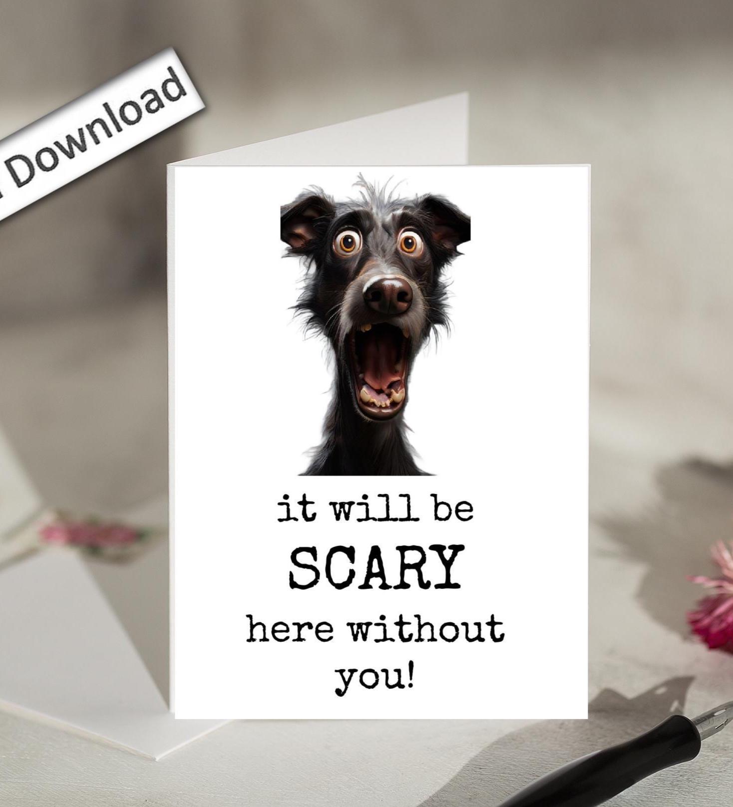 Coworker Leaving Card: Scary Without You, Printable Goodbye Card (4x6 Digital Download