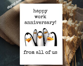 Happy Work Jubiläum Coworker Bestie Boss Freund Geschäftskollegen Grußkarte Printable 4x6