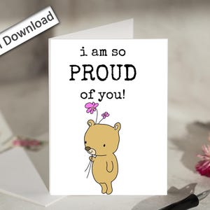 4x6, I Am So PROUD of You, Card, PRINTABLE, Congratulations, Well Done, Accomplishment, Minimalist, Encouragement Card, Congrats, Success
