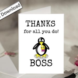 Boss Appreciation Card: Minimalist Thank You Card (4x6 Printable Digital Download