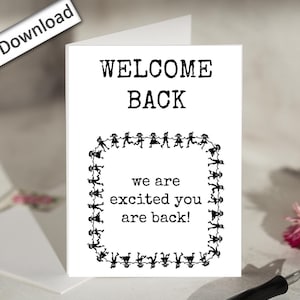 4 x 6, BIENVENUE, Collègue, Patron, École, Meilleure amie au travail, Compagnon, Retour au travail, Pour employés, Personnel, Bureau, Carte, Excité de retour