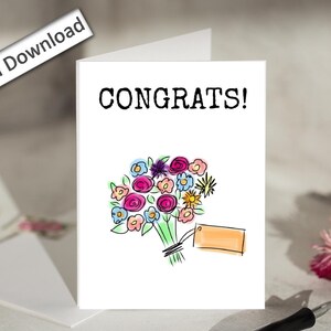 4 x 6, FÉLICITATIONS, Carte, IMPRIMABLE, Bravo, Félicitations, Réussite, Encouragement, Promotion, Nouvel emploi, Remise des diplômes, Carte florale
